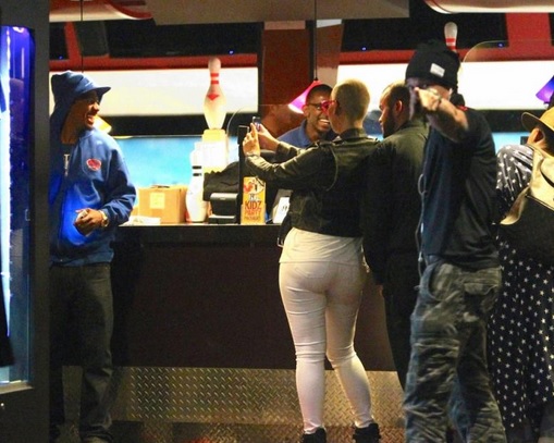 amber rose and nick cannon bowling