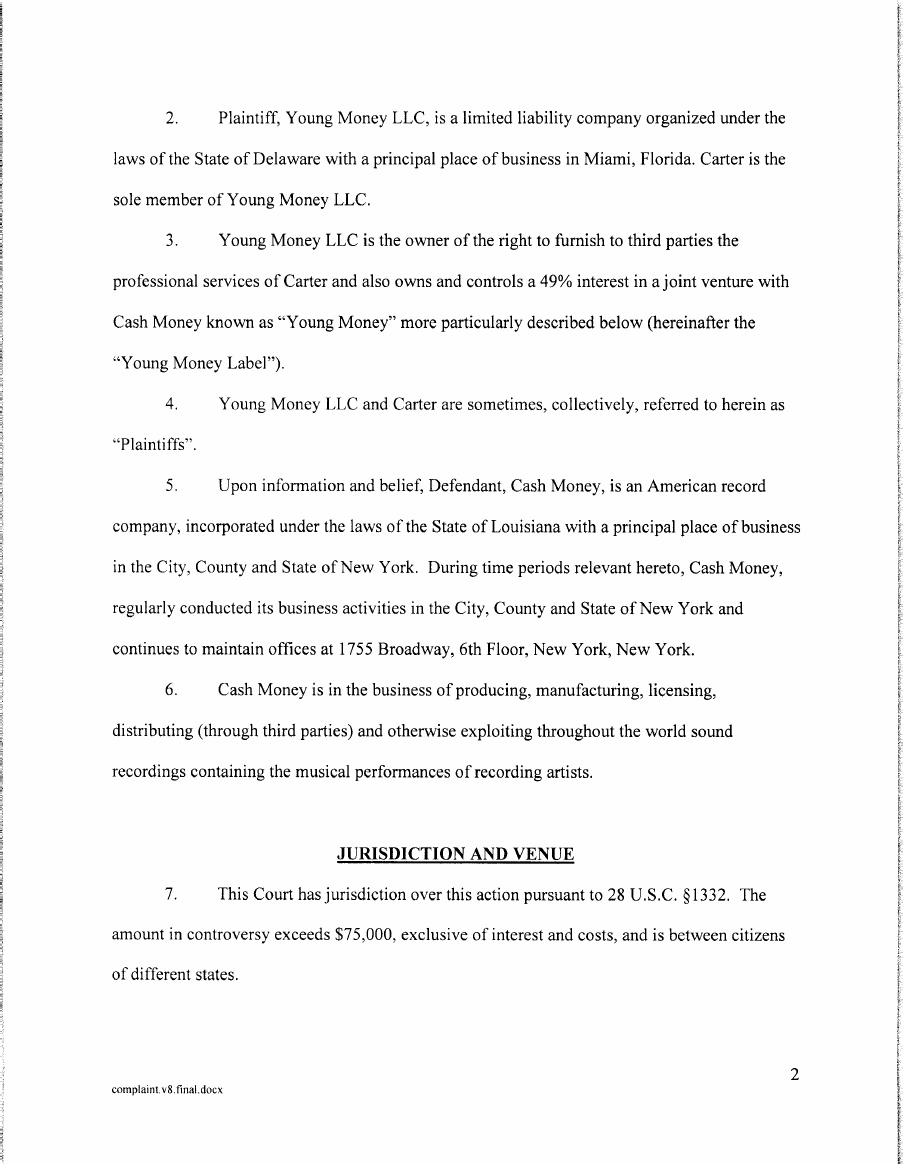lil wayne lawsuit papers