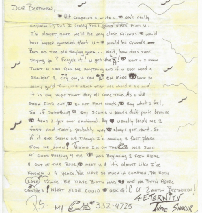 Woman Selling Love Letter Tupac Shakur Wrote Her For In High School For $35,000 2