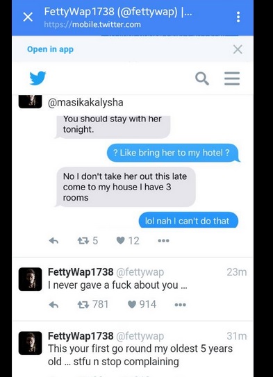 Fetty Wap & Masika Gets In Heated Twitter Argument Over Baby 5