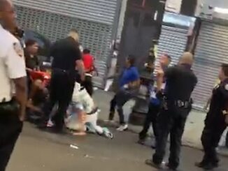 Footage shows NYPD Standing Around watching street fight.