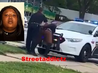 Woman keeps twerking even while getting arrested for pole dancing in the street.
