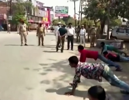 Indian Police Punish Lock Down Violators With Push-Ups