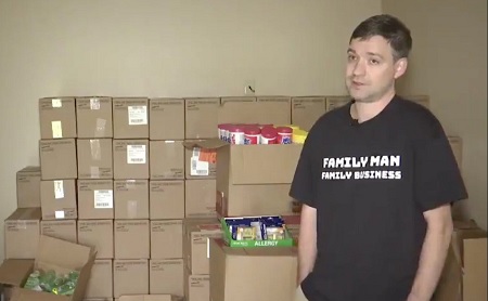 Man brought nearly 18,000 bottles of sanitizer he can't sell.
