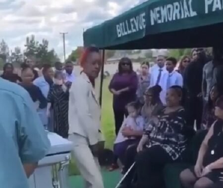 Video shows women getting kicked out of Funeral by family for trying to twerk on mans casket before they put him underground.