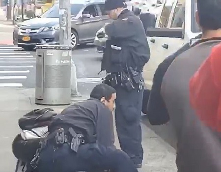 Man Sucker Punches NYPD Officer During Arrest.