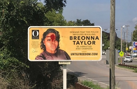 Breonna Taylor Billboard In Kentucky Vandalized