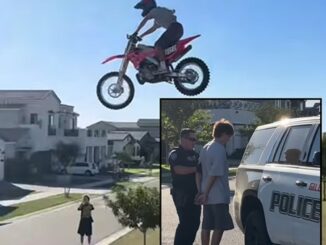 Teen arrested after 15‑foot dirt bike jump goes viral.