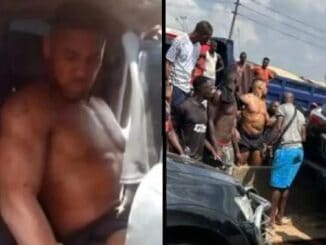Videos Shows Anthony Joshua Being Pulled From Crashed Car.