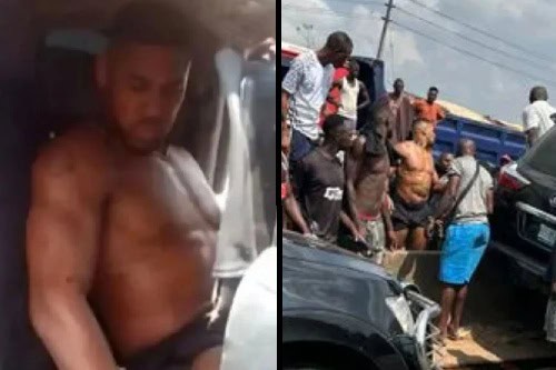 Videos Shows Anthony Joshua Being Pulled From Crashed Car.