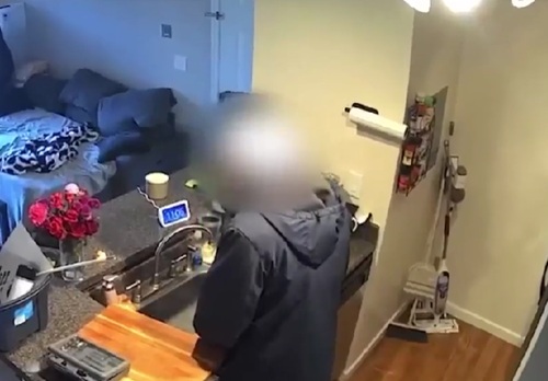 Urinating in his Kitchen Sink