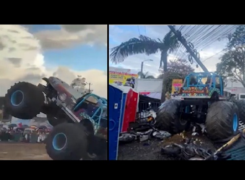Monster Truck Crashes Into Crowd