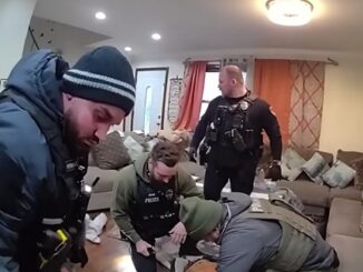 Officer Kicks Down Door and Opens Fire on Armed Suspect Holding Mother and Children Hostage.